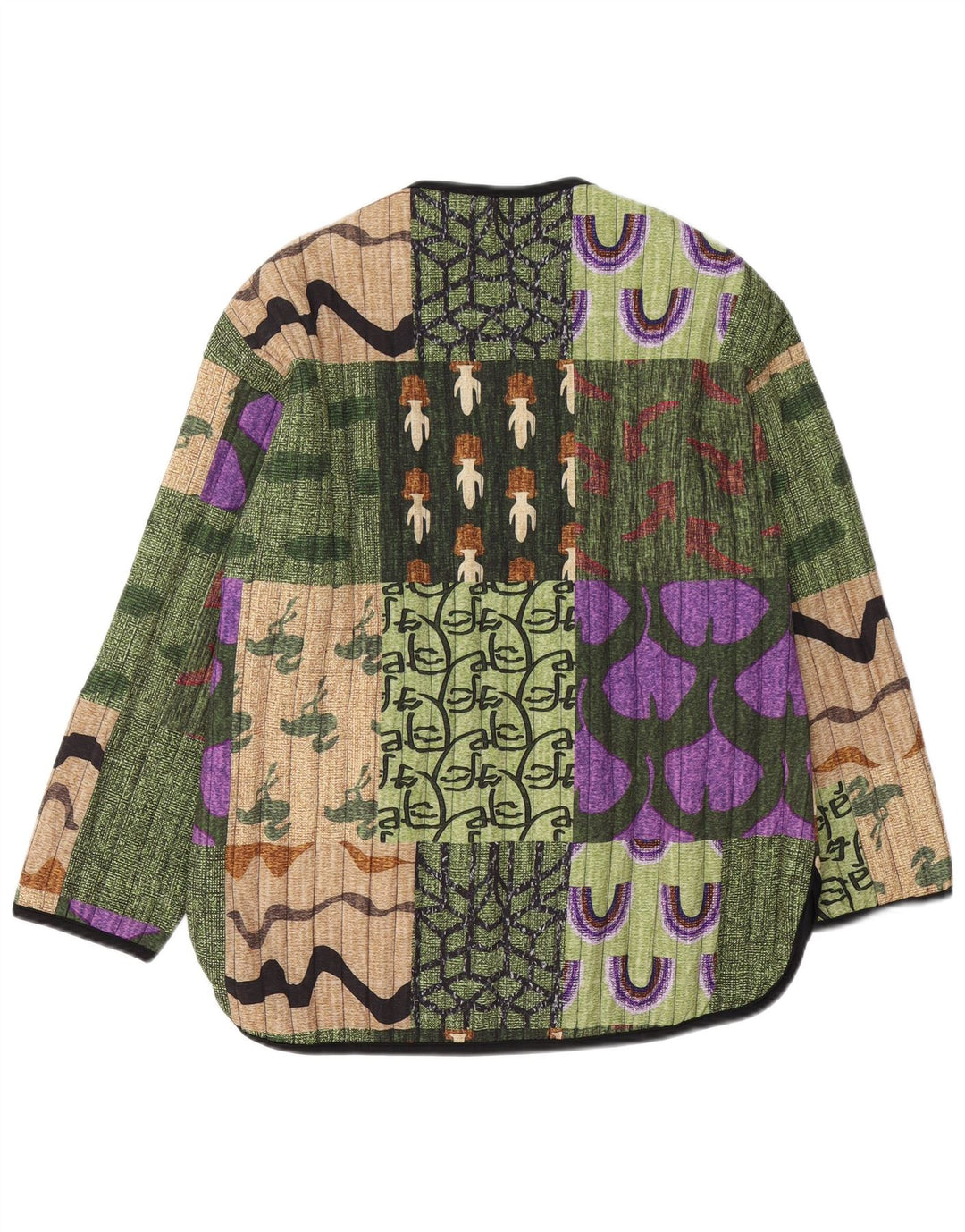 Vintage mujer 5 botones Blazer chaqueta Reino Unido 14 medio multicolor patchwork