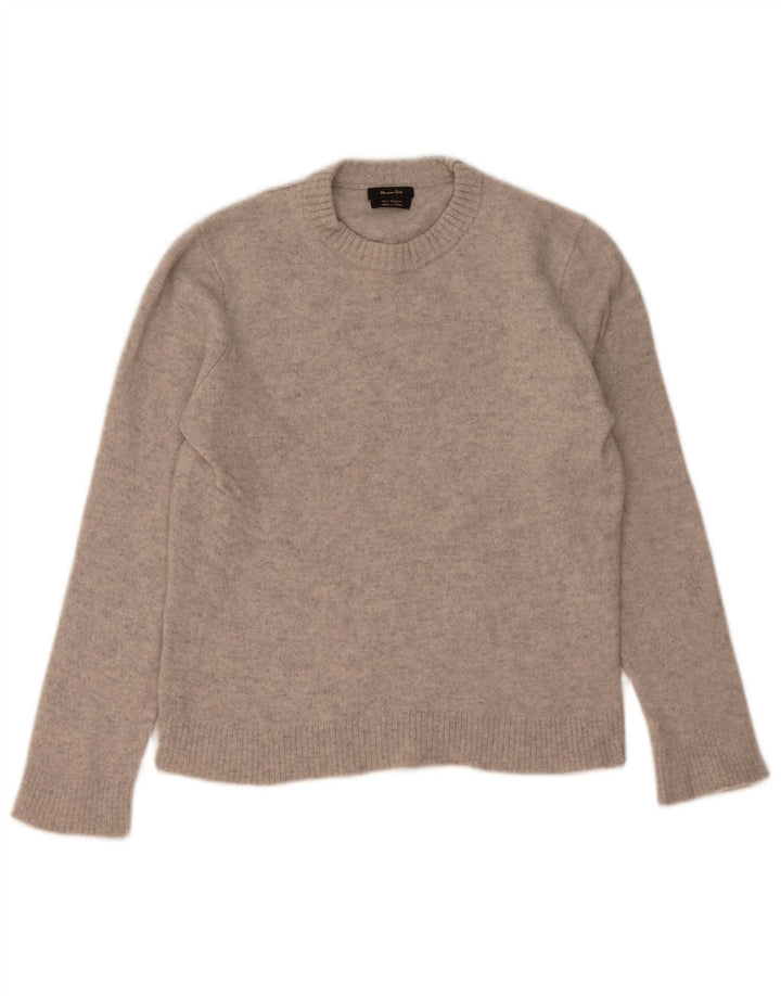 Massimo Dutti Jersey De Cuello Redondo Para Mujer UK 44 Gris Medio Moteado
