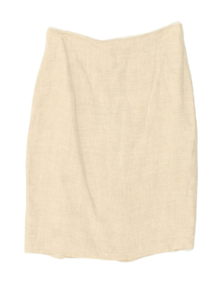 VINTAGE Womens Straight Skirt IT 44 Medium W28  Beige Acetate Vintage Vintage and Second-Hand Vintage from Messina Hembry 