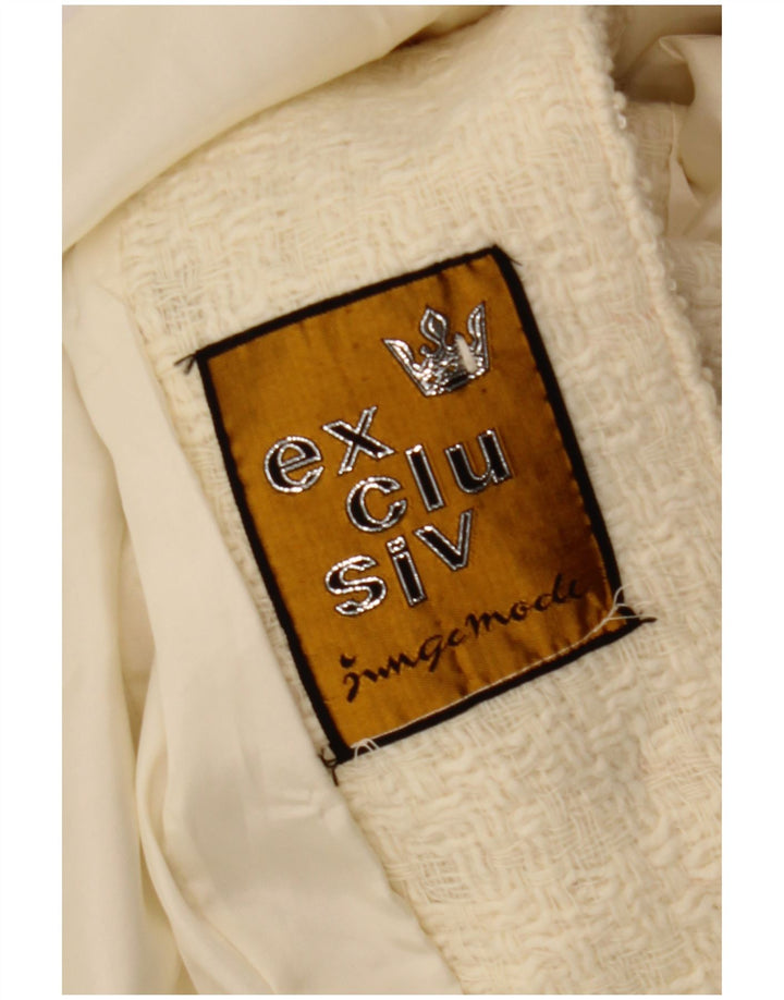 Abrigo exclusivo para mujer UK 40 Small Off White Check