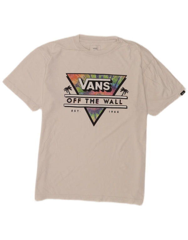 Vans Camiseta con gráfico de ajuste clásico para hombre Top mediano de algodón blanco