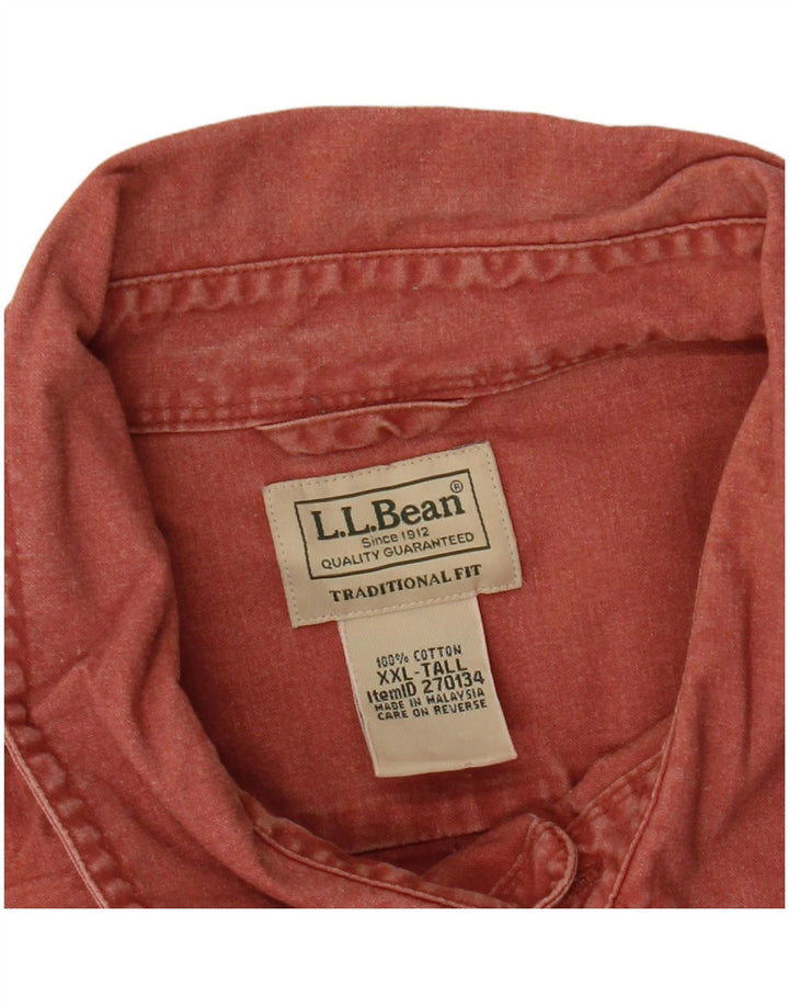 L.L.BEAN Camisa alta de ajuste tradicional para hombre 2XL Algodón rojo