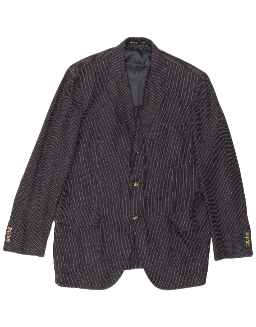 Polo Ralph Lauren Chaqueta tipo blazer para hombre IT 48 Mediana azul marino a rayas