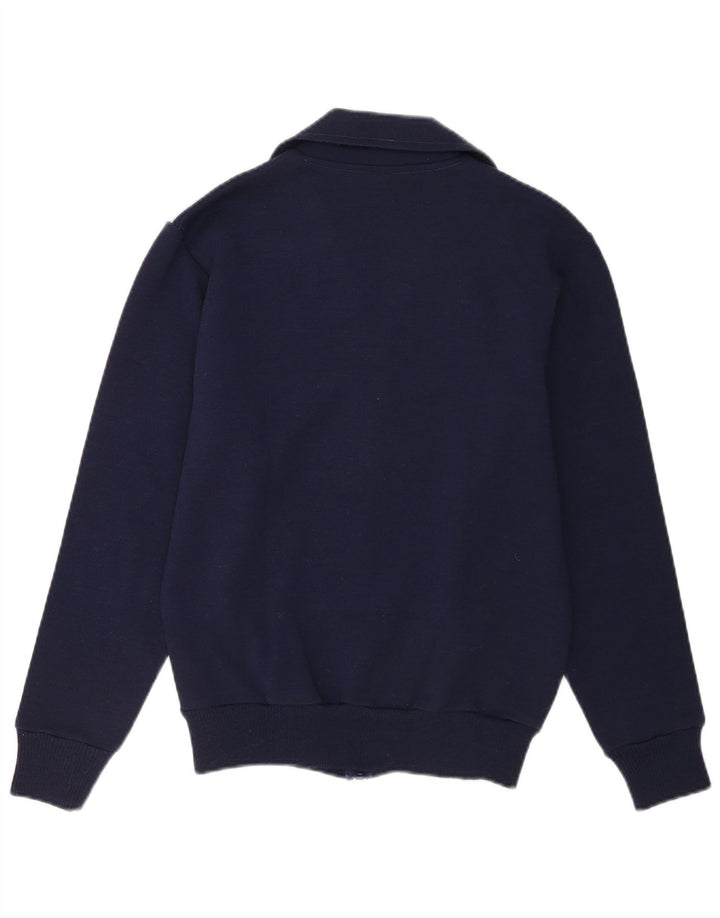 Vintage hombres chándal top chaqueta IT 48 medio azul marino colorblock