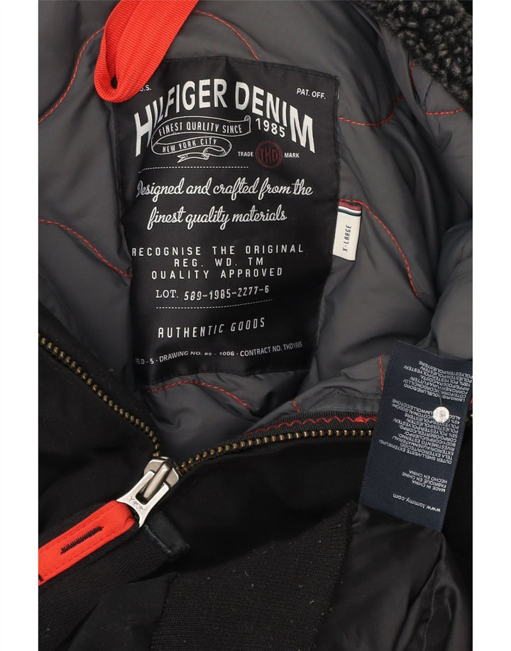 Tommy Hilfiger Chaqueta bomber con capucha Denizen para hombre UK 42 XL Poliéster negro