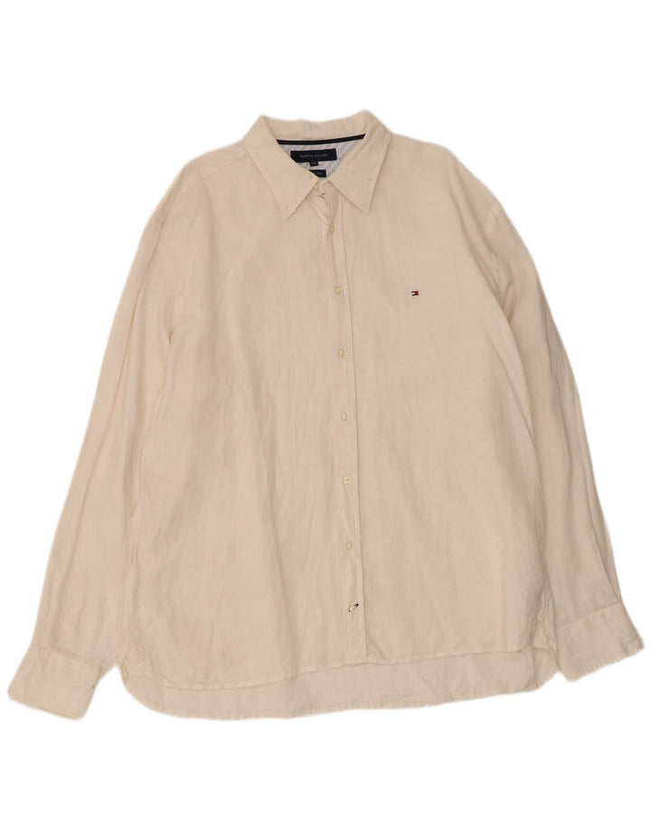 Camisa Tommy Hilfiger Hombre 2XL Lino Blanco