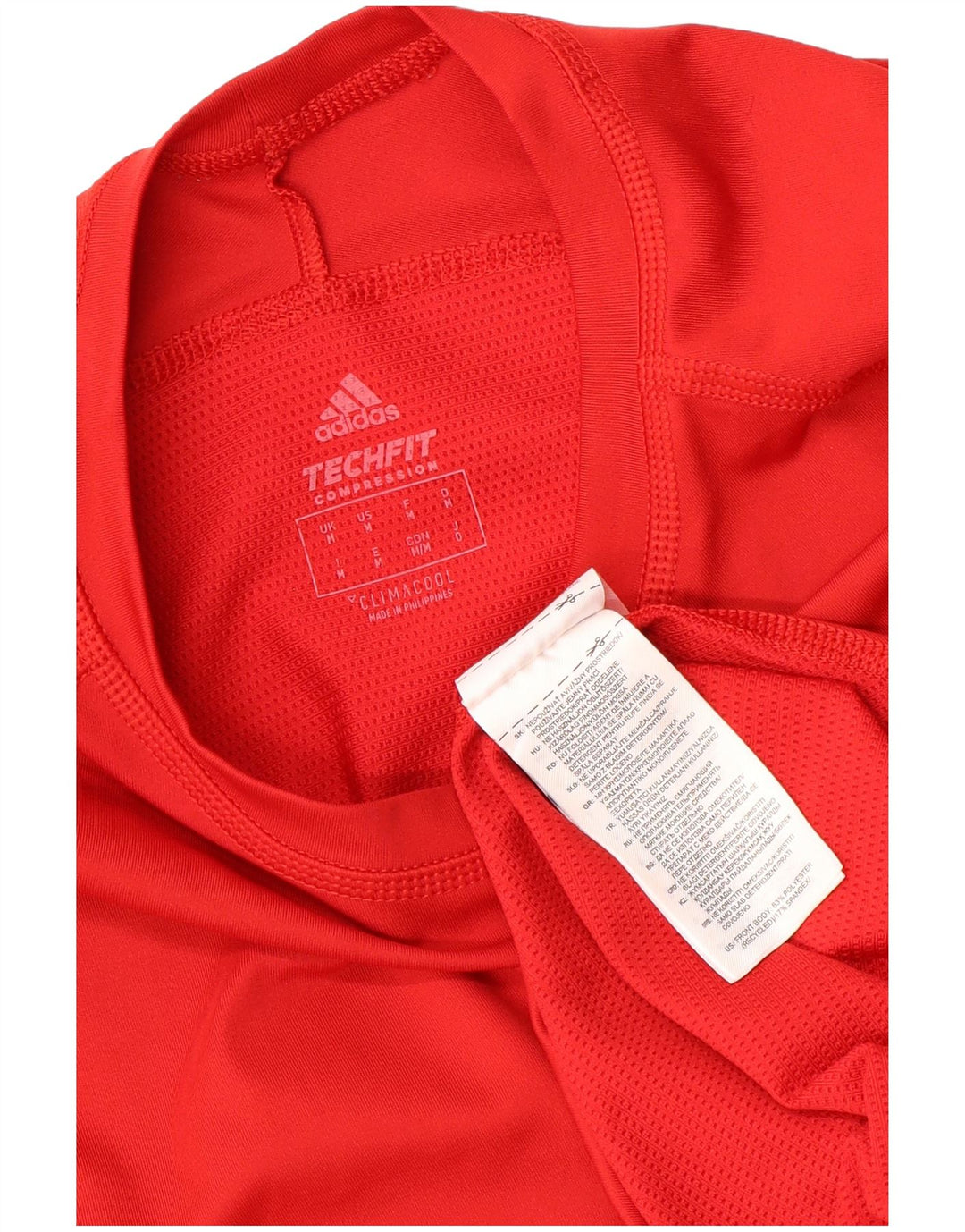 ADIDAS Mujer Climacool Top Manga Larga UK 12 Medio Rojo Poliéster