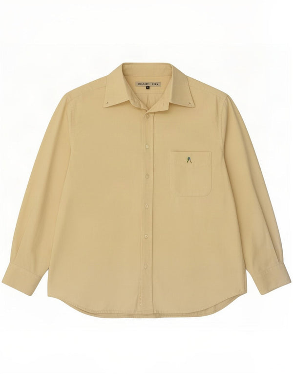 Camisa de pana vintage para hombre amarillo medio