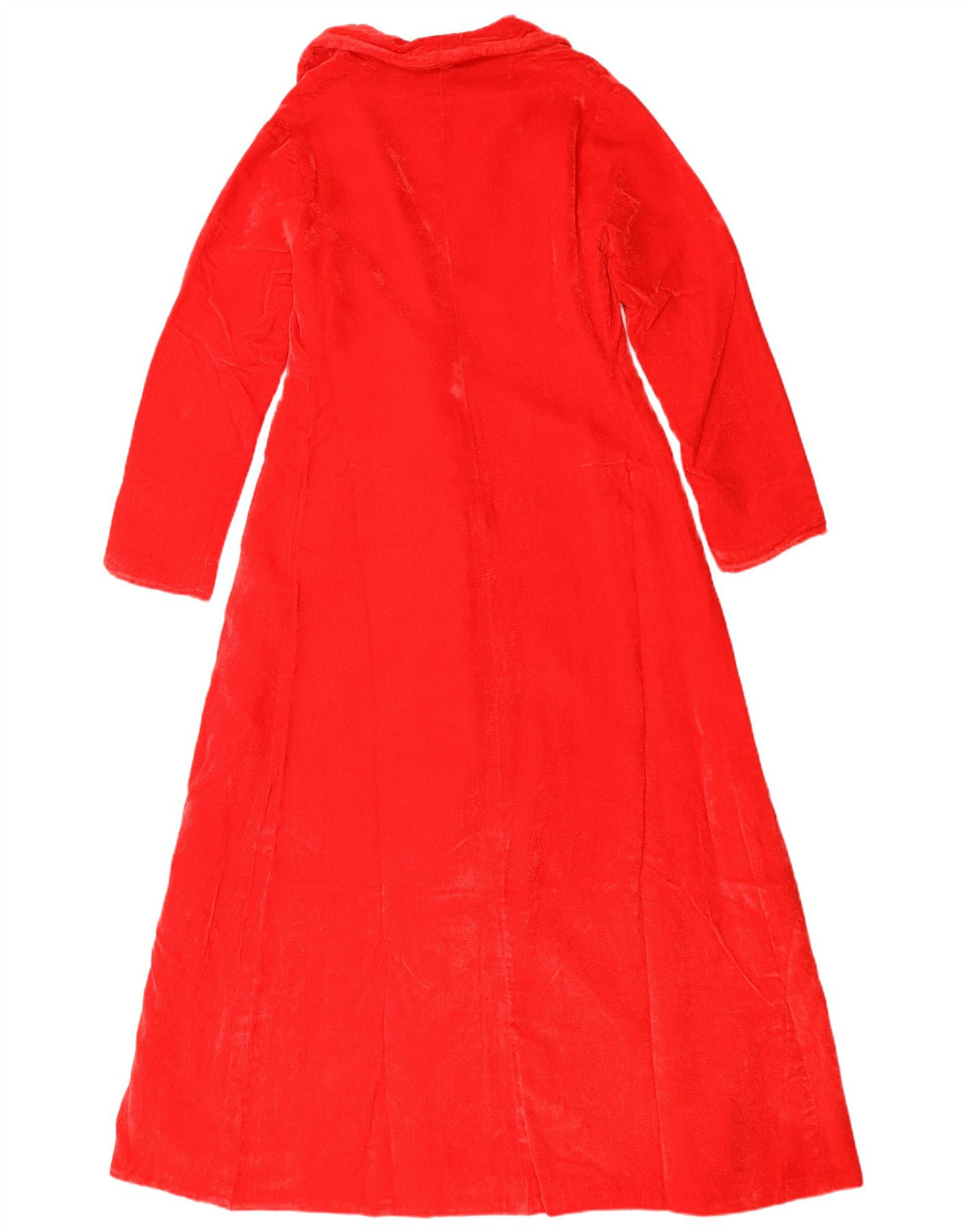 Vintage mujeres Velour doble pecho abrigo Reino Unido 12 rojo medio
