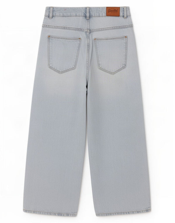 Vaqueros Superdry Mujer Phoebe De Cintura Alta Y Pierna Ancha W27 L22 Azul
