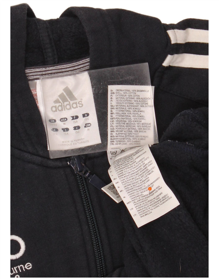 ADIDAS Sudadera con capucha y cremallera para niño 11-12 años Azul marino Algodón