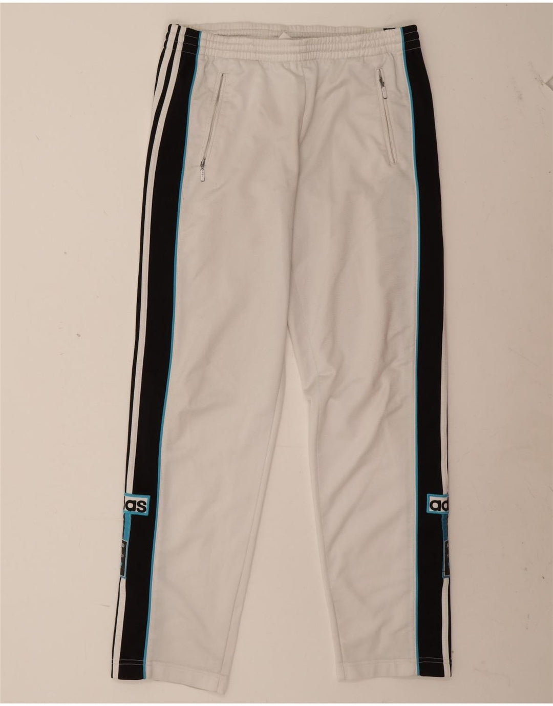 Adidas Hombre Pantalones De Chándal Gráficos Poliéster Color Block Blanco Mediano