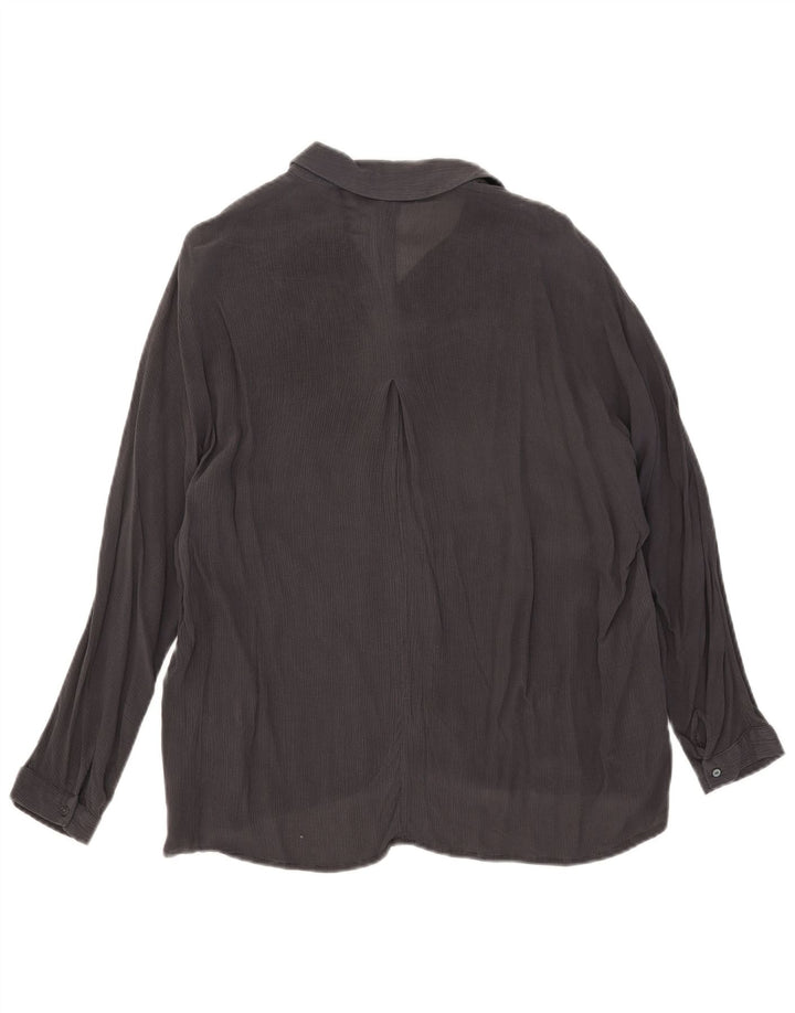 Zara Blusa Camisa Manga 3/4 Mujer UK 44 Gris Medio