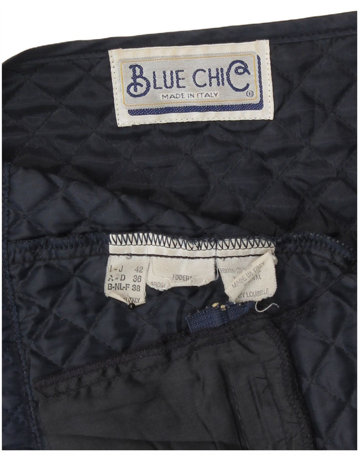 Chaleco acolchado vintage para mujer IT 42 Poliéster azul marino medio