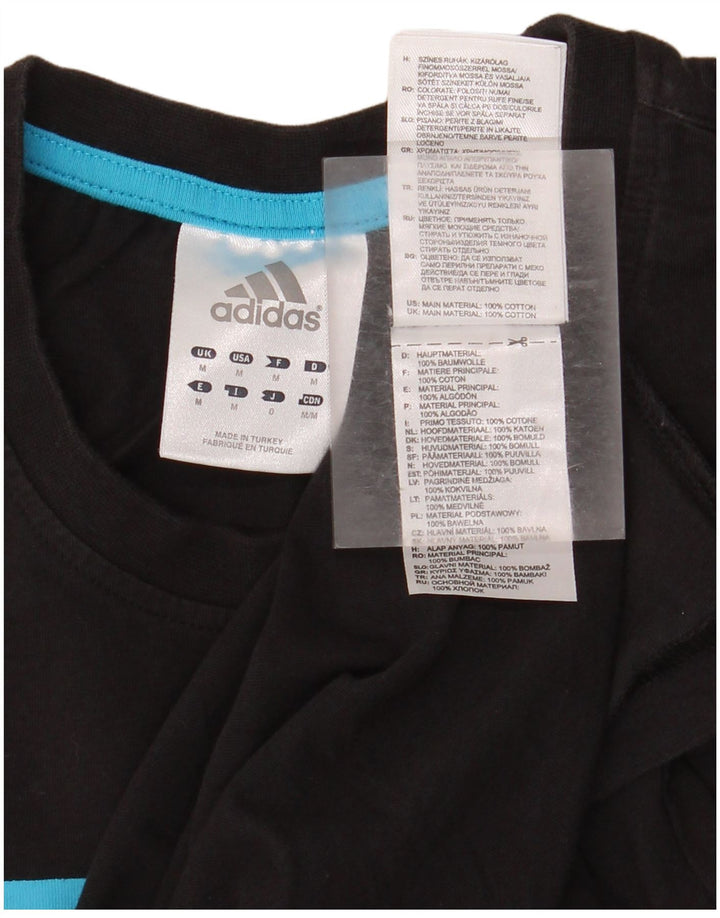Adidas - Camiseta gráfica para hombre, talla mediana, algodón negro