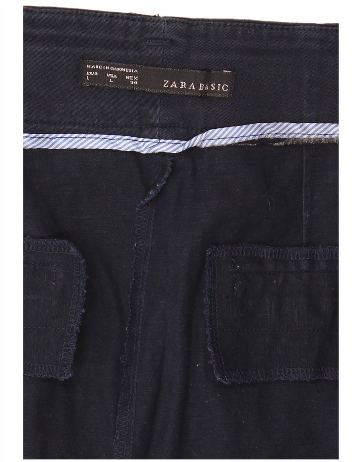 Zara Mujer Falda Lápiz Grande W30 Azul Marino