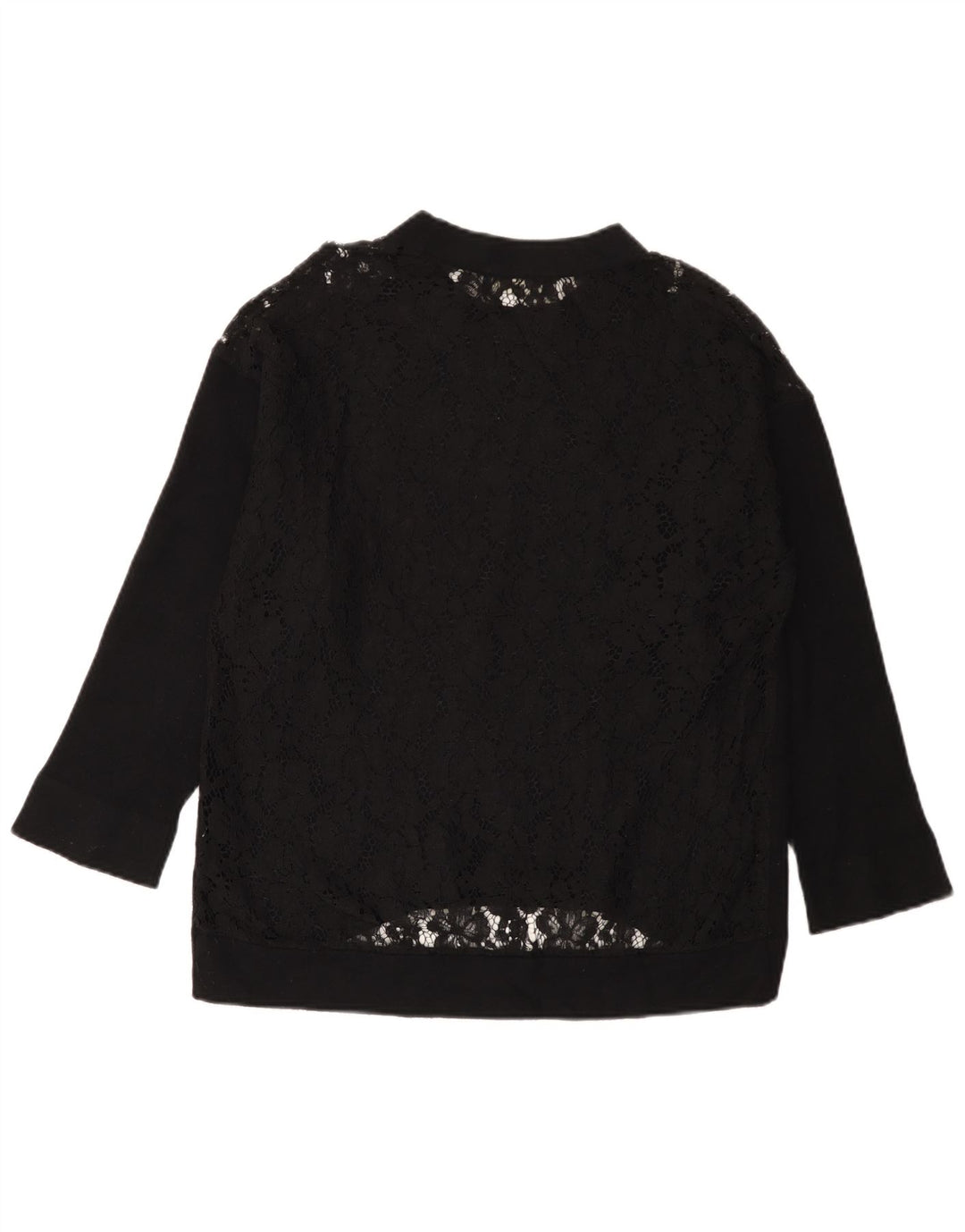 Zara Blusa extragrande de manga larga para mujer UK 10 Small Black