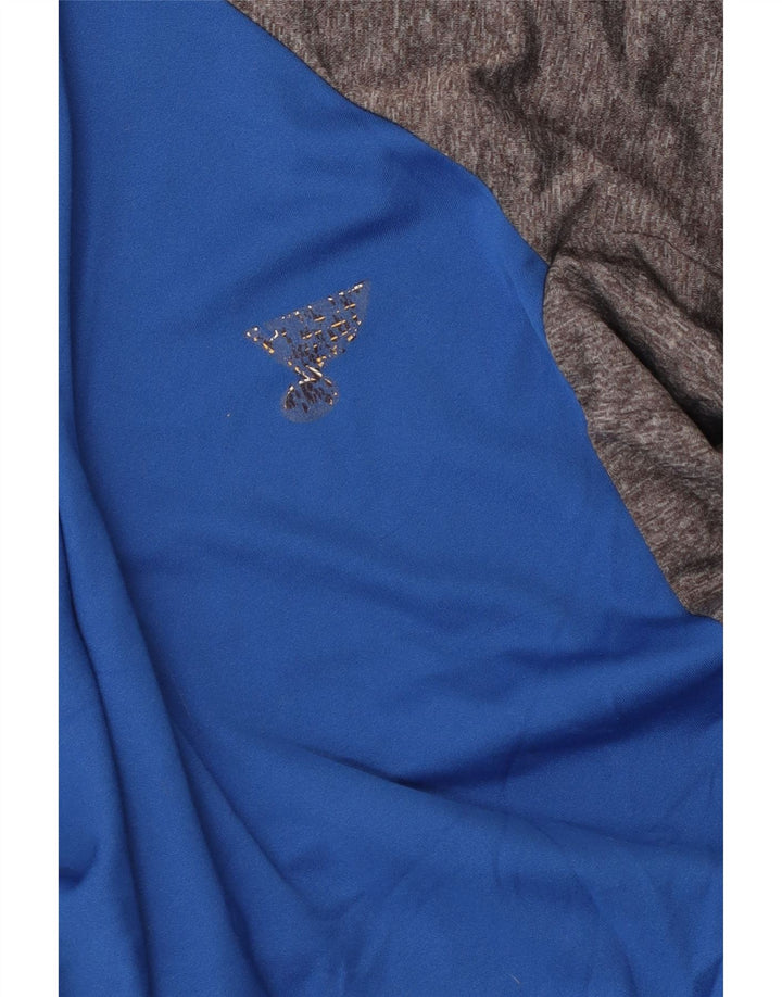 Majestic Top para hombre con manga 3/4 y bloques de color azul medio
