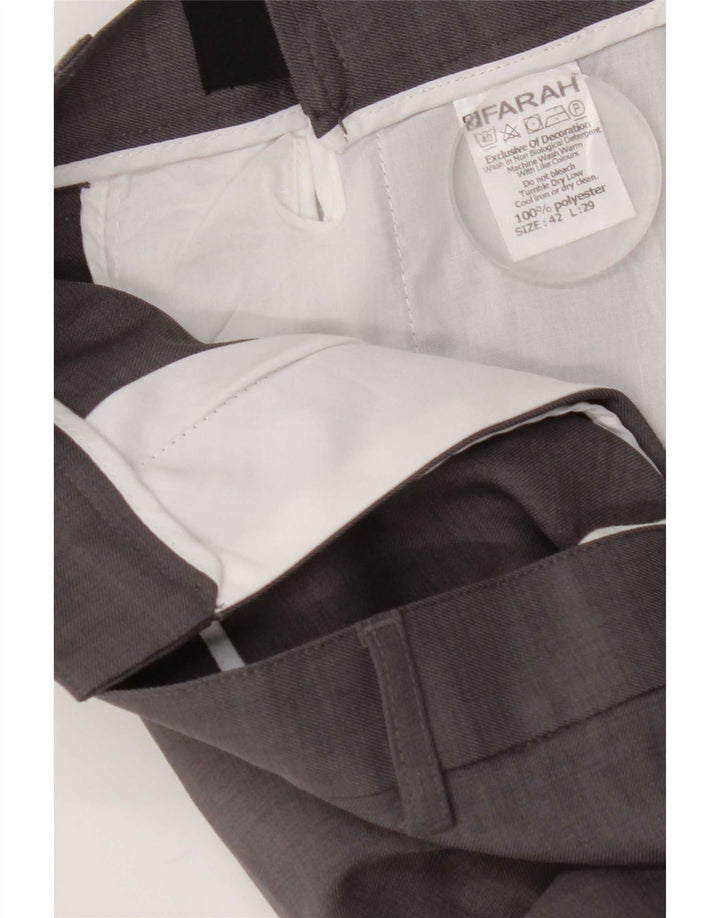 Farah Pantalón chino recto para hombre W42 L29 Poliéster gris