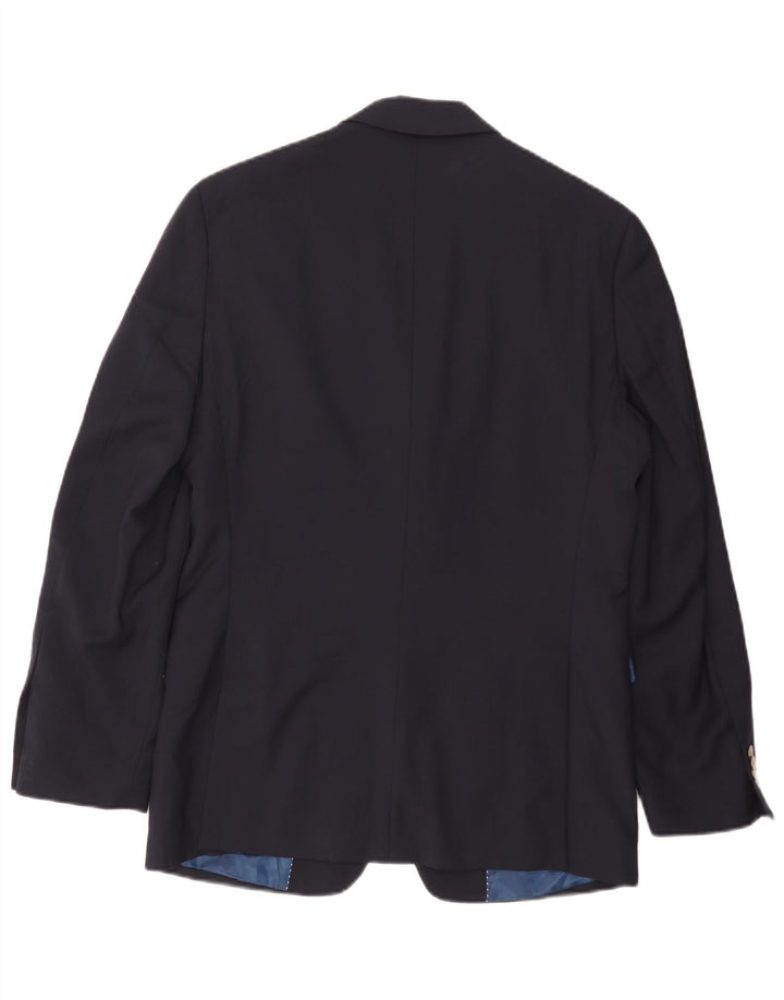 TOMMY HILFIGER Chaqueta tipo blazer de 2 botones para hombre UK 36 Small Lana azul marino