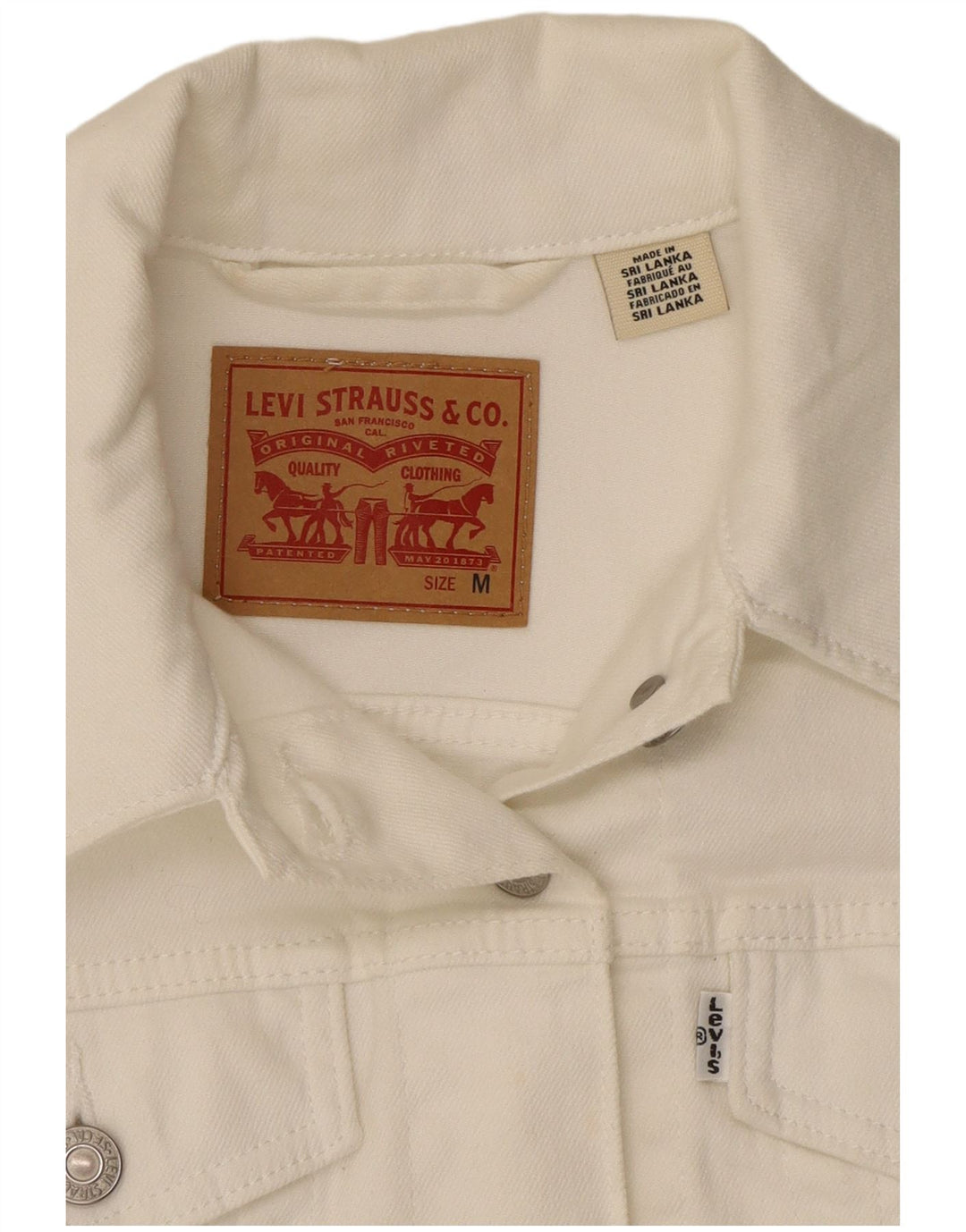 Levi's Chaqueta vaquera corta para mujer UK 44 Mediana Blanca