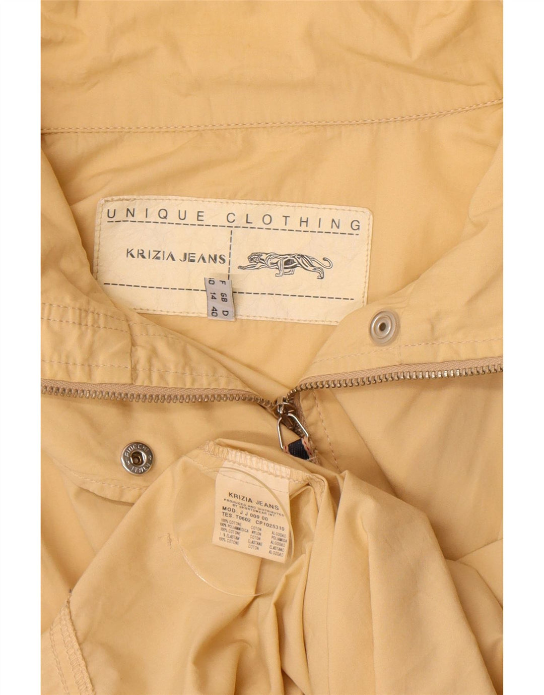 Krizia Jeans Chaqueta utilitaria extragrande para mujer Reino Unido 40 Grande Algodón amarillo