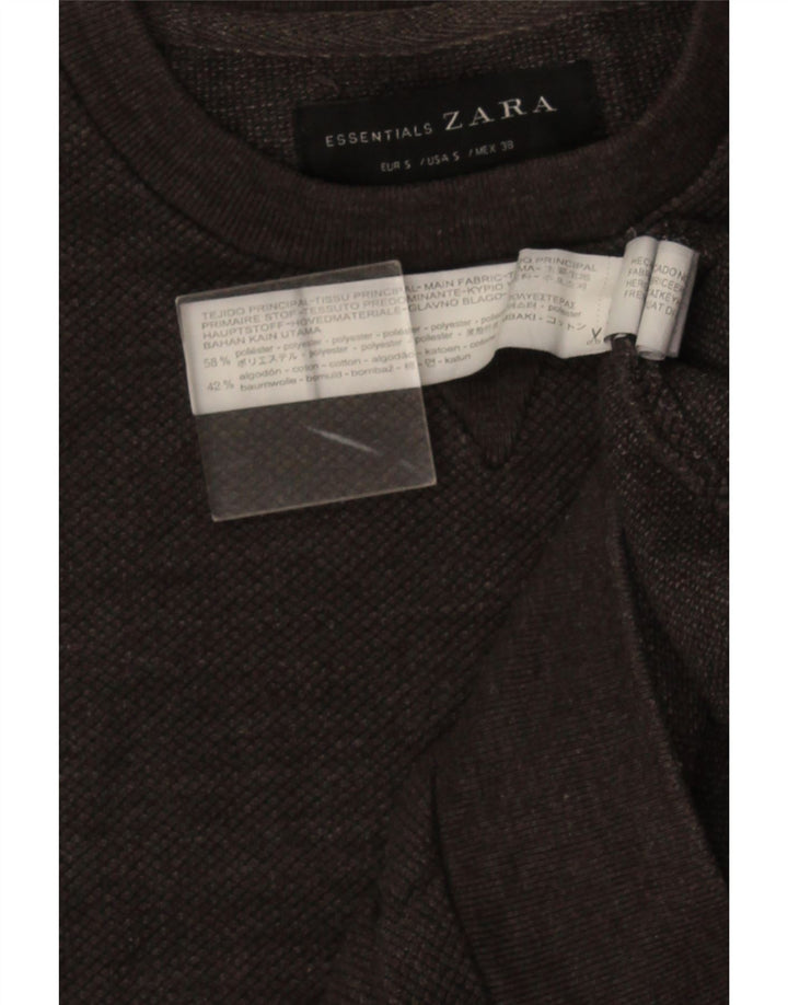 ZARA Hombre Sudadera Jumper Small Gris Algodón