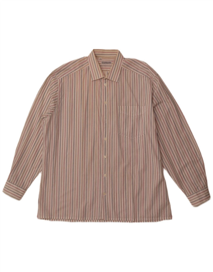 CACHAREL Camisa Hombre Talla 43 XL Blanco Roto Rayas
