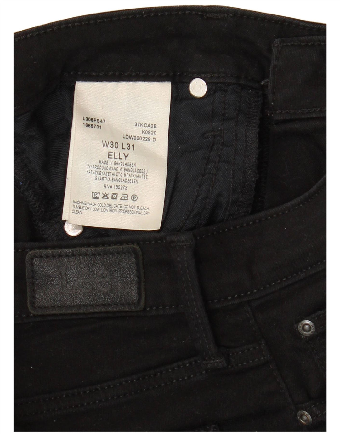 LEE Vaqueros Elly Slim para Mujer W30 L28 Algodón Negro