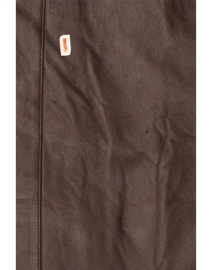 Belfe & Belfe Chaqueta de cuero para hombre UK 38 Cuero marrón medio