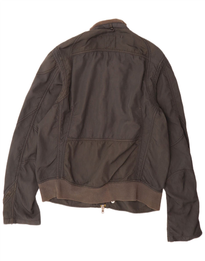 Diesel Chaqueta Bomber Militar para Hombre UK 44 2XL Nylon Negro
