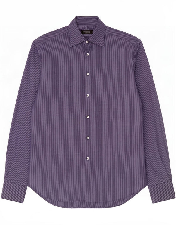 Zara Camisa Hombre EU 42 Grande Azul Marino Rayas Pintadas
