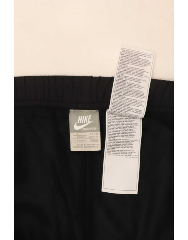 Nike Mujer Chándal Pantalones Joggers UK 14/16 Grande Negro Poliéster