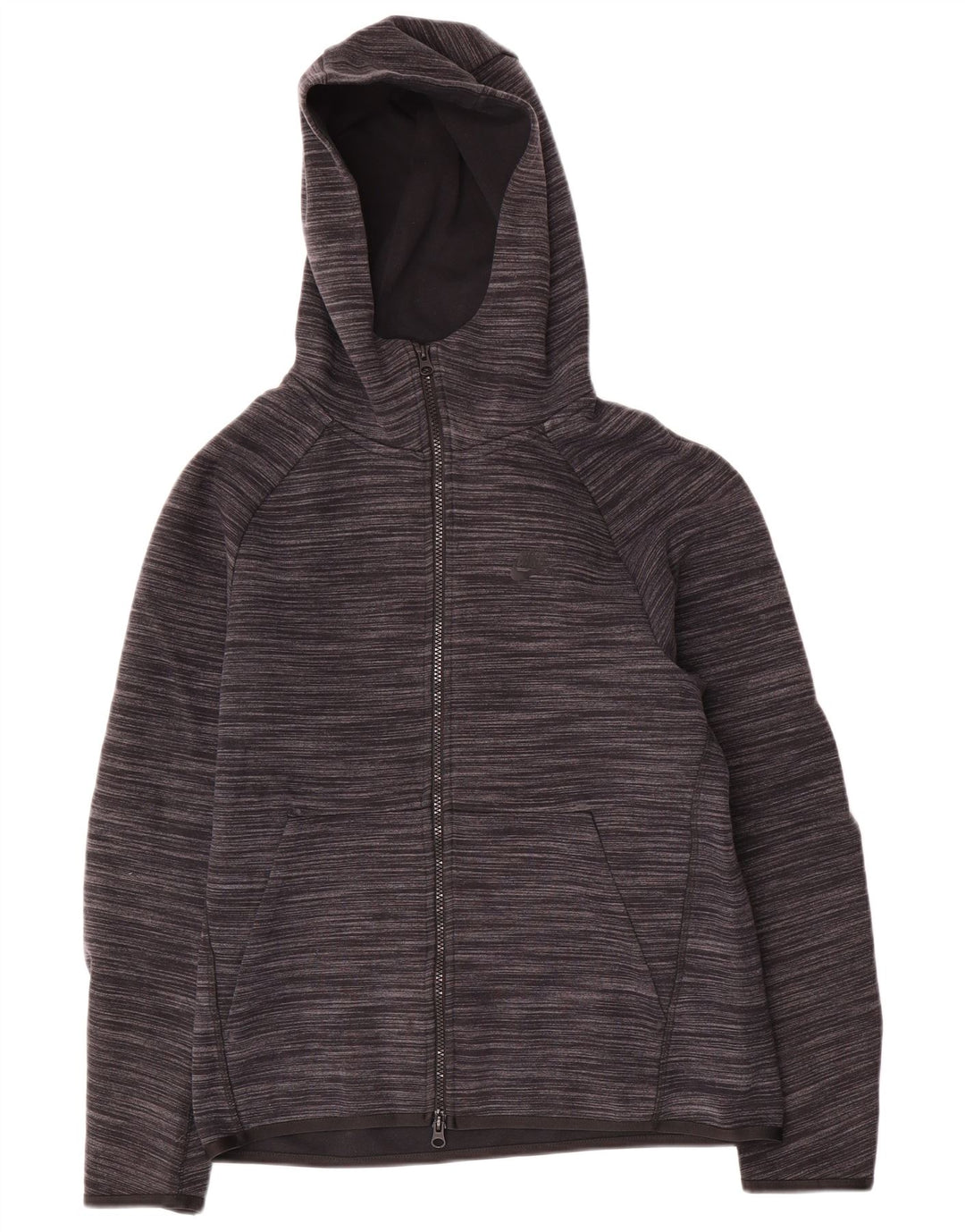 Nike Sudadera con capucha y cremallera para hombre, talla pequeña, algodón moteado gris