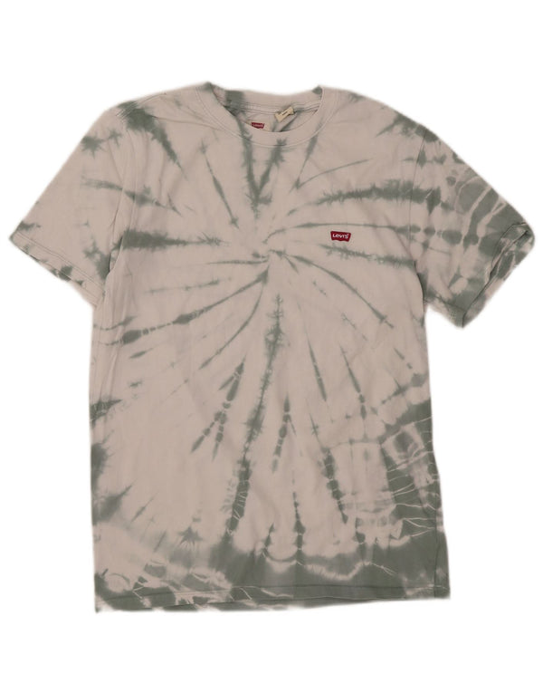 Levi's Camiseta estándar para hombre Top pequeño de algodón teñido anudado verde