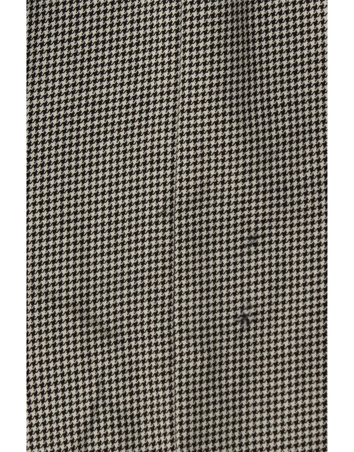 VINTAGE Chaqueta Blazer de 2 botones para hombre Reino Unido 42 XL Lana nueva de pata de gallo negra