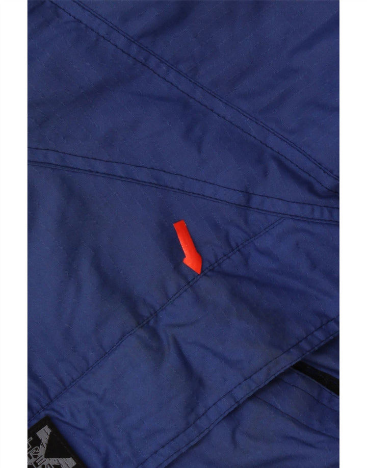 Vintage hombres gráfico pullover chaqueta de esquí Reino Unido 42 XL poliamida azul
