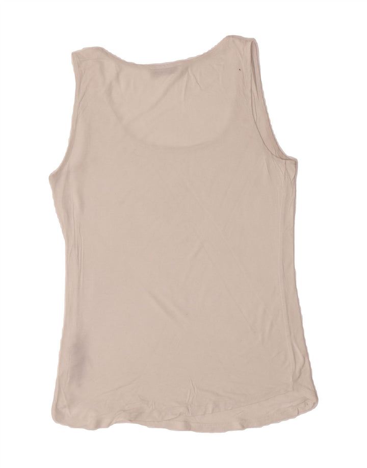 OASIS Womens Vest Top UK 10 Small White Viscose Vintage Oasis and Second-Hand Oasis from Messina Hembry 