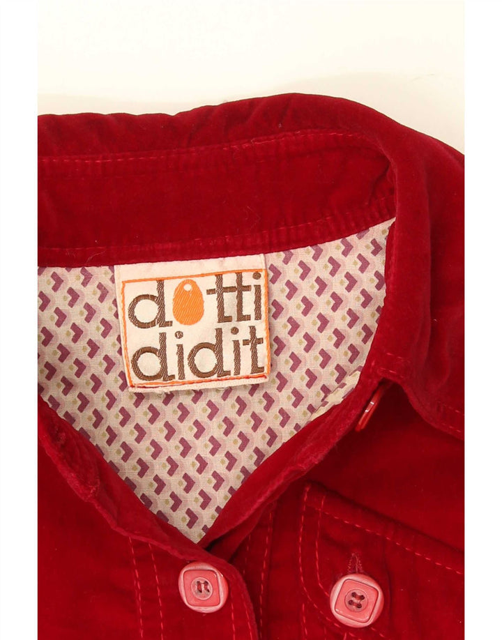 Dotti Didit Camisa de Terciopelo para Mujer UK 8 Small Rojo