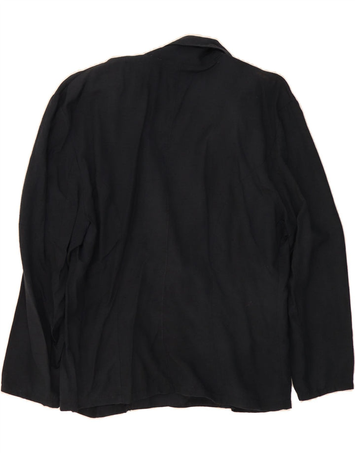 VINTAGE Womens Double Breasted Blazer Jacket UK 14 Medium Black Vintage Vintage and Second-Hand Vintage from Messina Hembry 