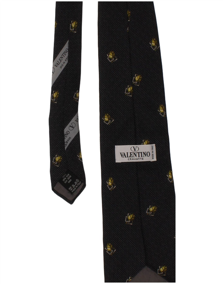 Corbata Valentino para hombre talla única, diseño de seda floral negro