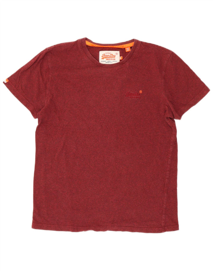 SUPERDRY Camiseta para hombre Top Small de algodón moteado rojo