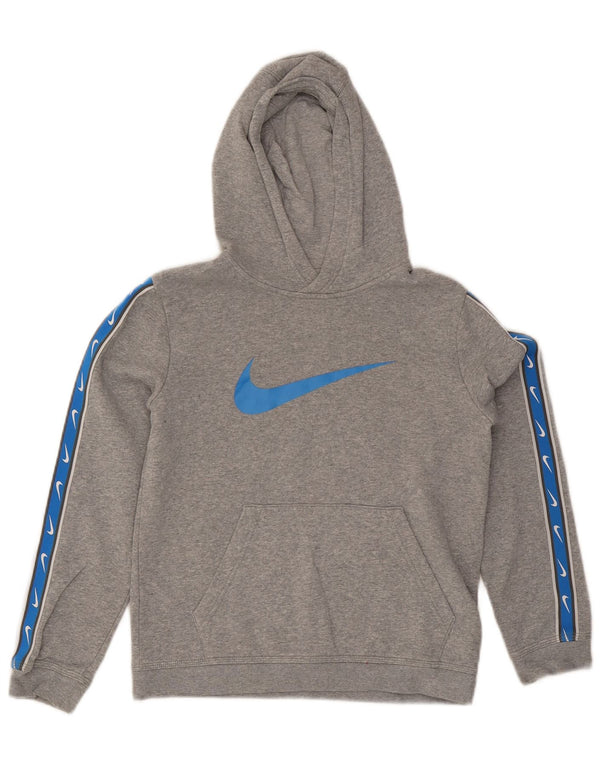 Nike - Jersey con capucha para niño (12-13 años, tamaño grande), color gris, algodón