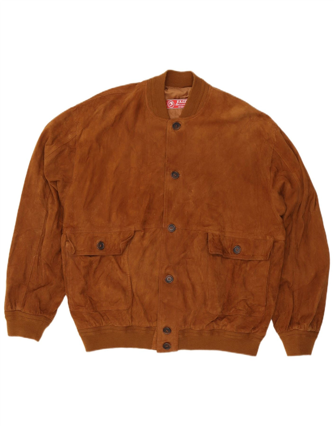 Jolly Chaqueta Bomber de Ante para Hombre IT 58 4XL Cuero Marrón