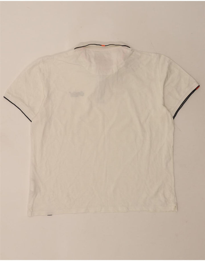 Superdry Polo para hombre 2XL Algodón a rayas blancas