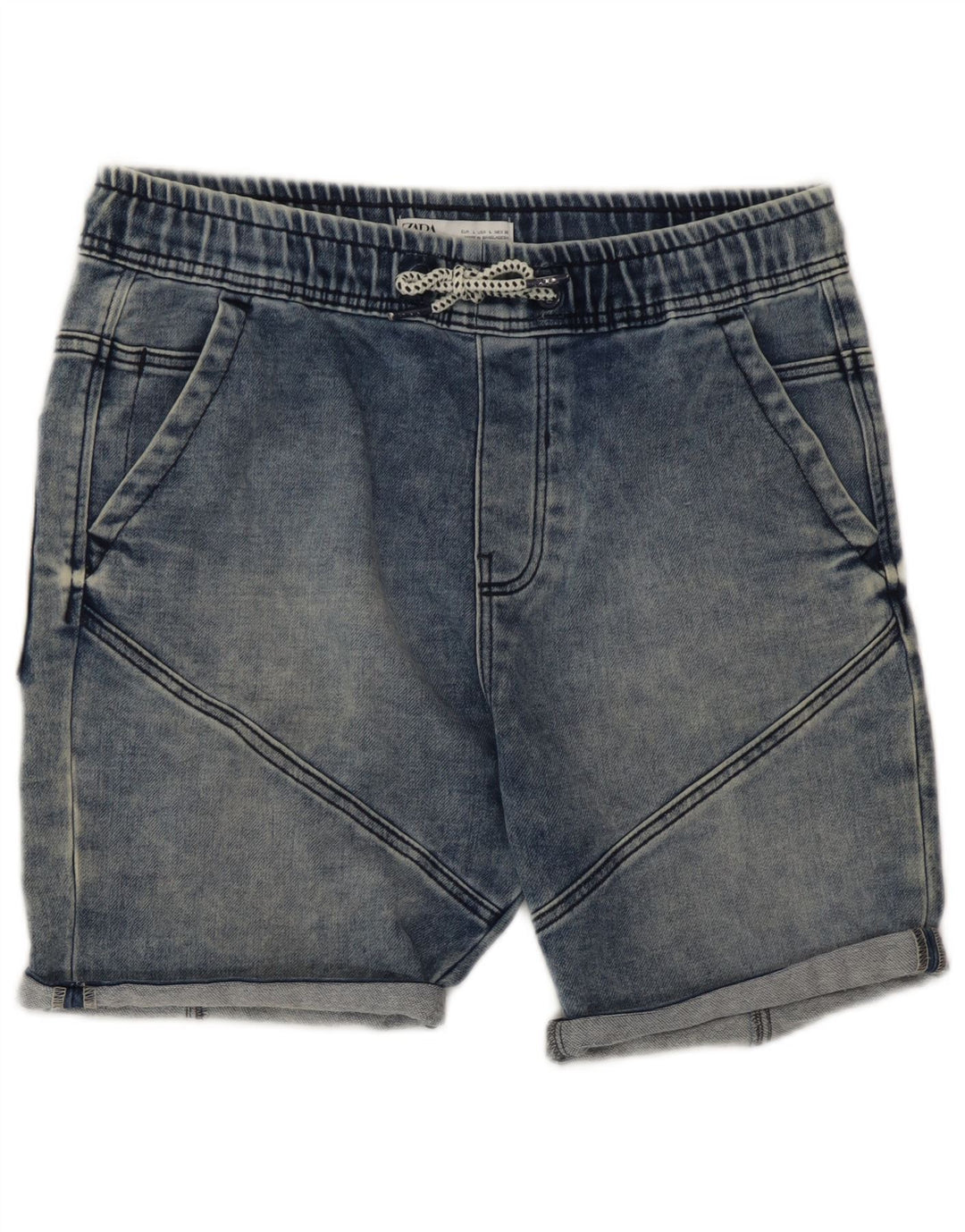 Zara Hombre Pantalones Cortos De Mezclilla Grande W32 Algodón Azul