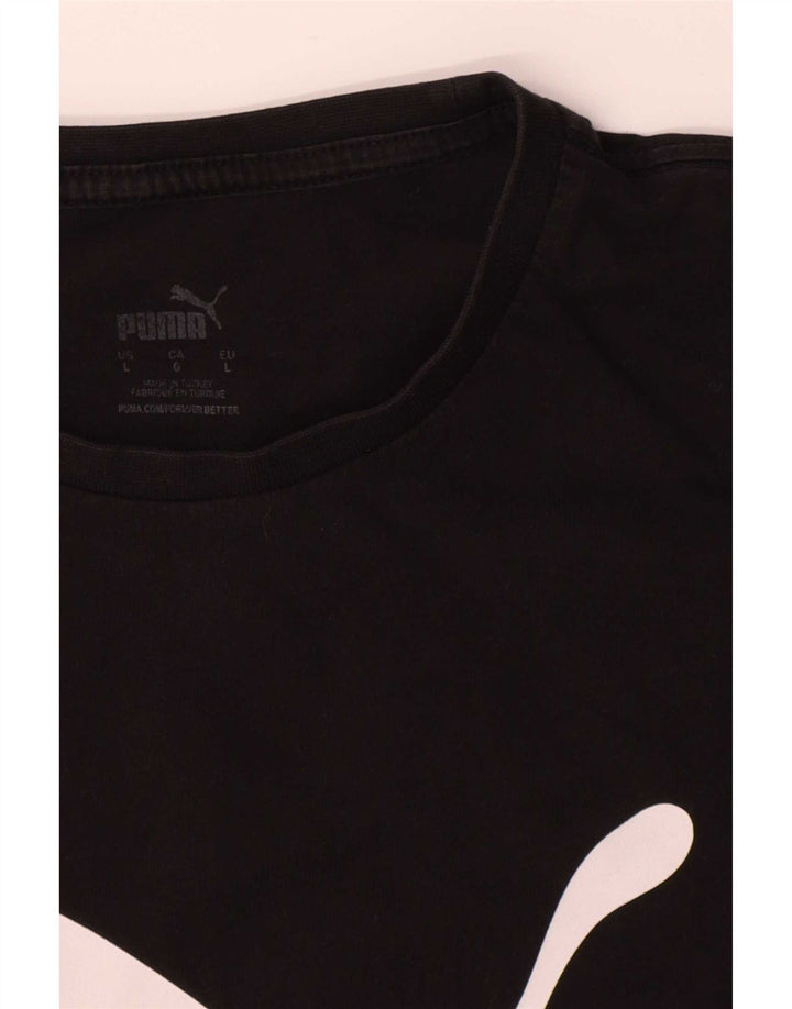 Puma - Camiseta gráfica para hombre, talla grande, algodón negro