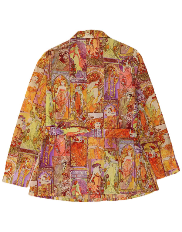 VINTAGE Mujer Gráfico 4 Botón Blazer Chaqueta IT 44 Medio Multicolor