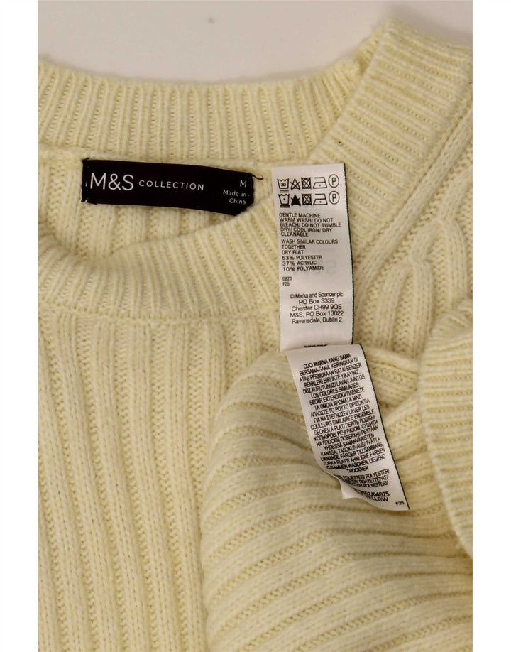 Marks & Spencer - Jersey de cuello redondo para mujer, talla 40, color amarillo mediano