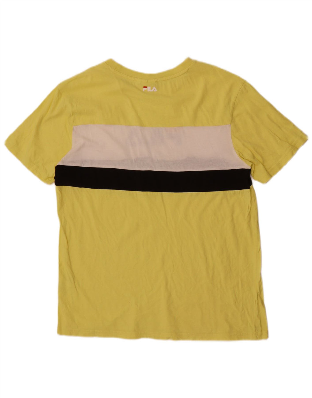 Fila Hombre Camiseta Gráfica Top Algodón Colorblock Amarillo Medio